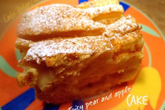 Juicy pear and apple cake