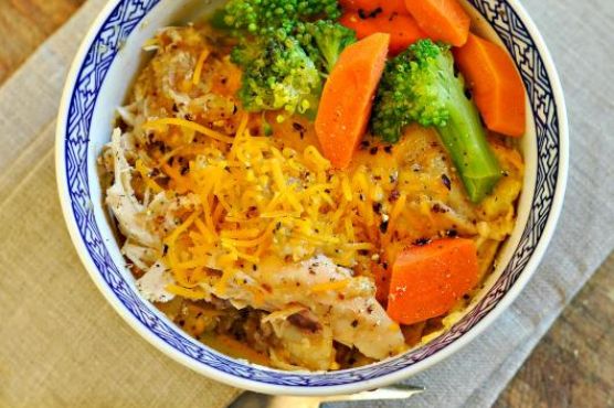 Cheesy Zesty Crockpot Chicken and Rice