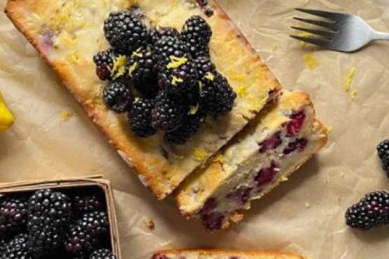 Lemon Blackberry Bread with Lemon Glaze