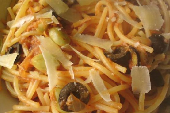 Tuna Spaghetti With Fava Beans