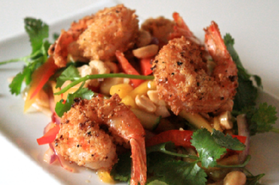 Almond Crusted Shrimp and Mango Salad