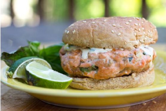 Asian Salmon Burgers With Tangy Ginger Lime Sauce Asian Salmon Burgers With Tangy Ginger Lime Sauce