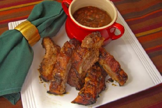Barbecued Baby Back Pork Ribs and Bush's Grillin' Beans Barbecued Baby Back Pork Ribs and Bush's Grillin' Beans