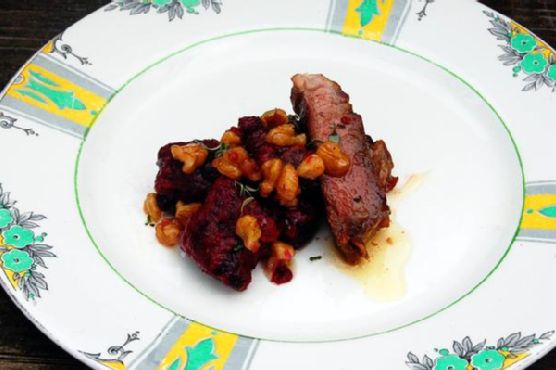 Beet Gnocchi With Steak and Brown Butter Sauce Beet Gnocchi With Steak and Brown Butter Sauce