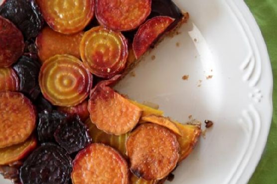 Beetroot & Sweet Potato Tart
