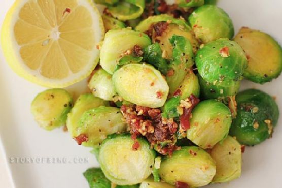 Brussel Sprouts in Bacon and Garlic Sauce Brussel Sprouts in Bacon and Garlic Sauce