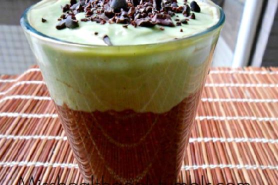 Cacao chia pudding with avocado mousse