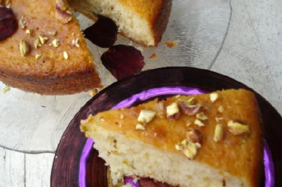 Cake with lemon, rosewater and pistachios Cake with lemon, rosewater and pistachios