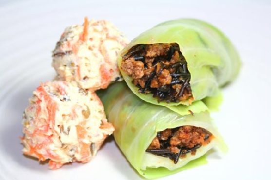 California Wild Rice & Beef Cabbage Wrap With Crunchy Ricotta Cheese California Wild Rice & Beef Cabbage Wrap With Crunchy Ricotta Cheese