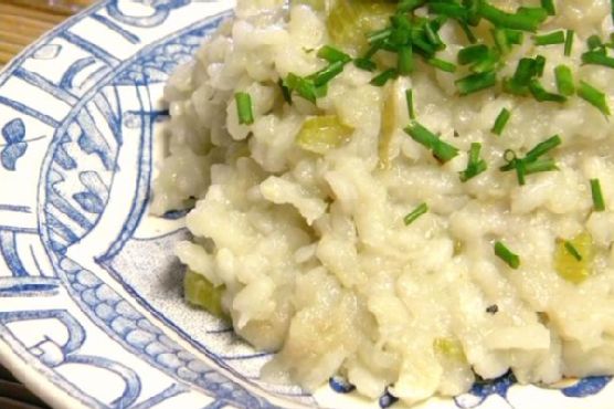 Celery Apple Risotto With Crispy Pancetta