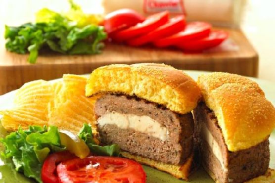 Chavrie Stuffed Turkey Burgers
