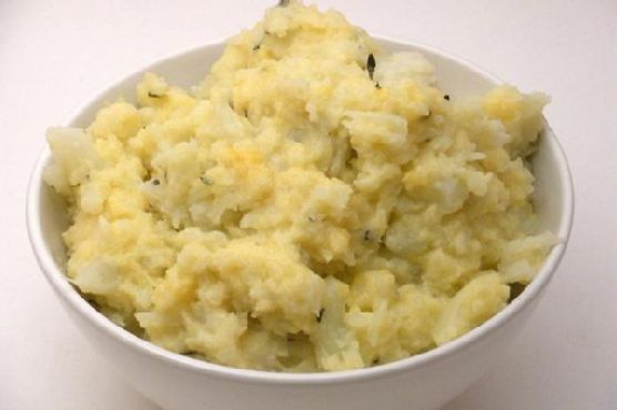 Cheddar Mashed Cauliflower Cheddar Mashed Cauliflower