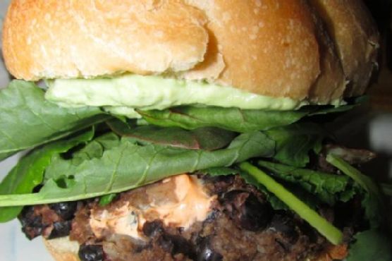Chipotle Cheese Stuffed Black Bean Burgers with Avocado Creme Chipotle Cheese Stuffed Black Bean Burgers with Avocado Creme