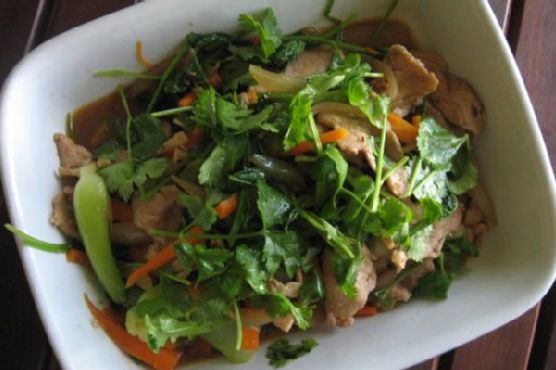 Coriander Pork With Baby Bok Choy Coriander Pork With Baby Bok Choy
