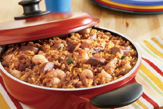 Easy Chicken, Kielbasa and Shrimp Paella Easy Chicken, Kielbasa and Shrimp Paella