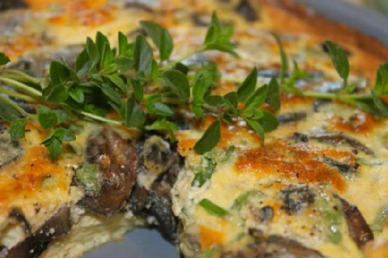 Frittata with Mushrooms, Thyme, and Parmigiano Cheese Frittata with Mushrooms, Thyme, and Parmigiano Cheese