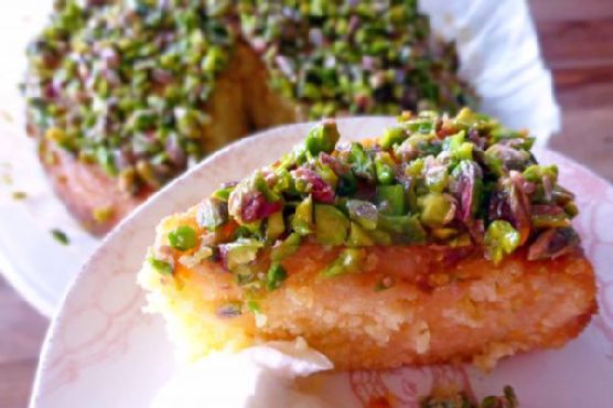 Greek Style Honey and Pistachio Cake