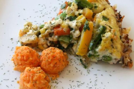 Herbed Vegetables In A Feta Quiche With A Wild Rice Crust Herbed Vegetables In A Feta Quiche With A Wild Rice Crust