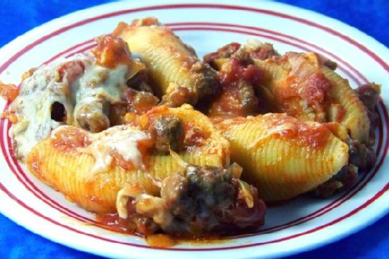 Lightened Ricotta Stuffed Shells With Italian Sausage Ragu Lightened Ricotta Stuffed Shells With Italian Sausage Ragu