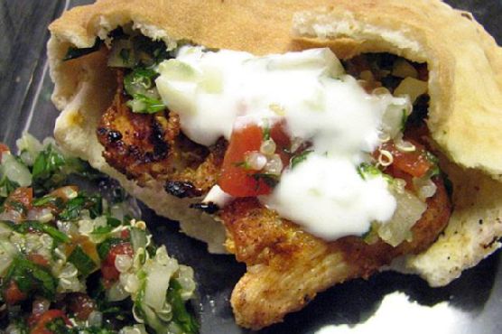 Moroccan Chicken Pitas