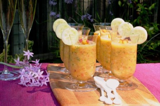 Organic Peach, Cucumber & Golden Tomato Gazpacho Organic Peach, Cucumber & Golden Tomato Gazpacho
