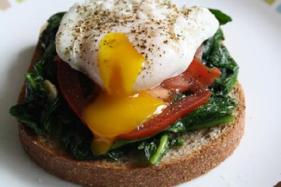 Poached Egg With Spinach and Tomato Poached Egg With Spinach and Tomato