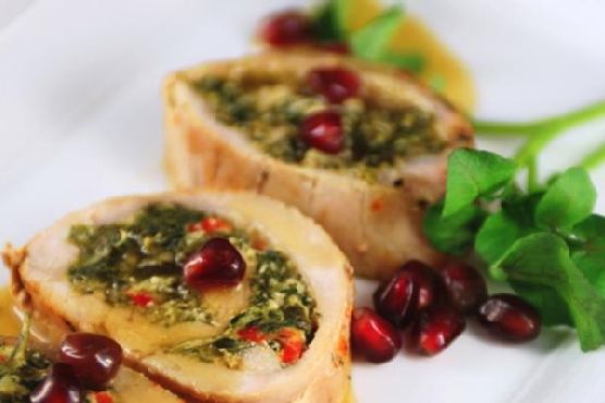 Roast Pork Florentine With Pomegranate Sauce Roast Pork Florentine With Pomegranate Sauce