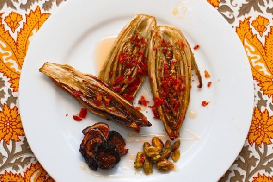 Roasted Endive Salad With Prosciutto, Figs and Pistachios Roasted Endive Salad With Prosciutto, Figs and Pistachios