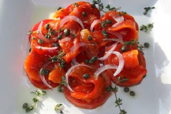 Roasted red peppers and tomatoes salad Roasted red peppers and tomatoes salad