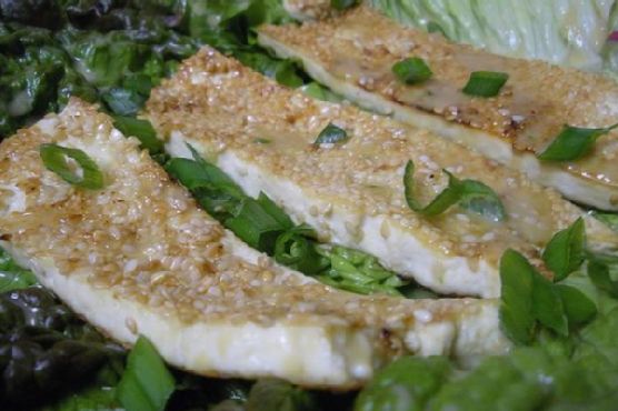 Sesame Seared Tofu With Jalapeno Miso Dressing Sesame Seared Tofu With Jalapeno Miso Dressing