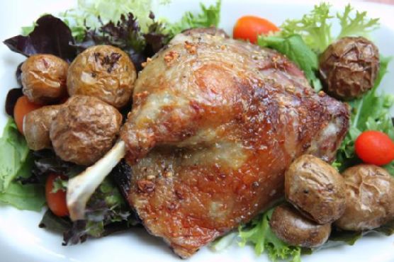 Slow-roasted duck legs Slow-roasted duck legs