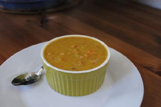 Split Pea Soup With Honey-Baked Ham, Cabbage and Roasted Red Pepper Split Pea Soup With Honey-Baked Ham, Cabbage and Roasted Red Pepper
