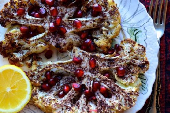 Sumac dusted cauliflower steaks with pomegranate Sumac dusted cauliflower steaks with pomegranate