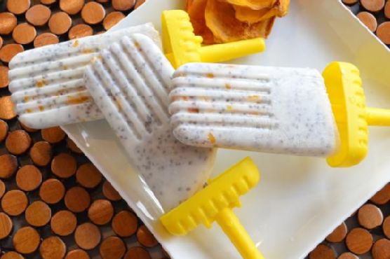 Vegan Mango Chia seed Mango Coconut Ice Pops Vegan Mango Chia seed Mango Coconut Ice Pops