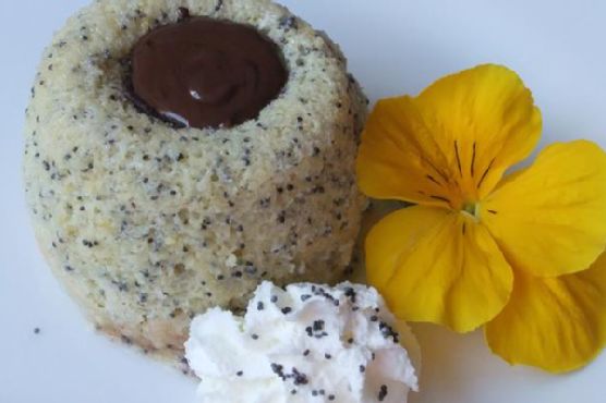 Warm Lemon Poppy Seed Cake With Chocolate Ganache Center Warm Lemon Poppy Seed Cake With Chocolate Ganache Center