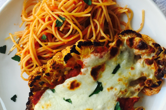 Roasted Cauliflower Steaks Parmigiana Roasted Cauliflower Steaks Parmigiana