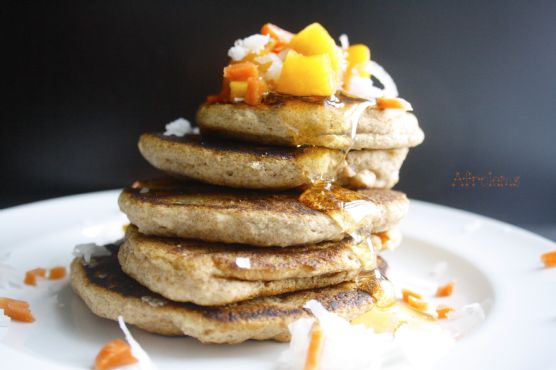 Peach Carrot Coconut Vegan Pancake