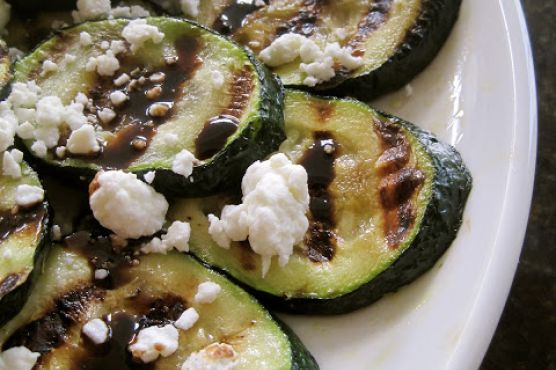 Grilled Zucchini with Goat Cheese and Balsamic-Honey Syrup Grilled Zucchini with Goat Cheese and Balsamic-Honey Syrup