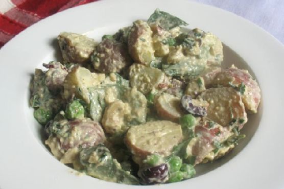 Creamy Potato Salad with Cashew Dressing and Fresh Basil