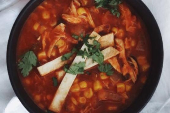 Chicken Tortilla Soup with Bone Broth
