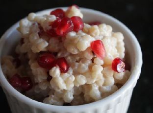 Coconut Israeli Couscous Studded With Pomegranate
