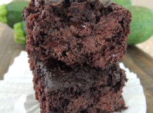 Double Dark Chocolate Zucchini Brownies