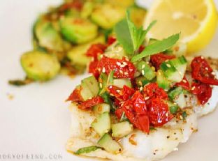 Grilled Fish With Sun Dried Tomato Relish