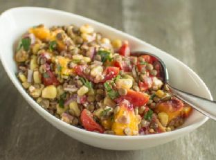 Lentil Salad with Sautéed Beans