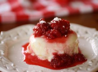 Panna Cotta with Raspberry and Orange Sauce