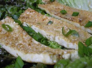 Sesame Seared Tofu With Jalapeno Miso Dressing