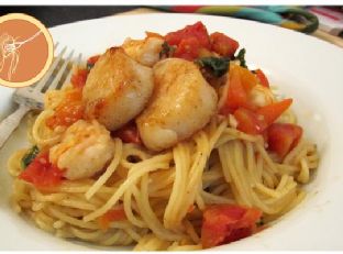 Shrimp With Scallop Pasta