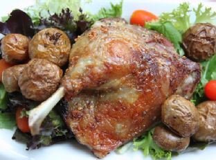 Slow-roasted duck legs