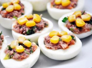 Tuna Stuffed Hard-Boiled Eggs