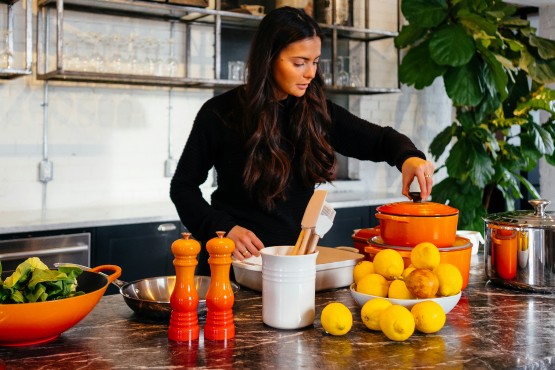 Happy Woman Cooking Weight Loss Meal Happy Woman Cooking Weight Loss Meal